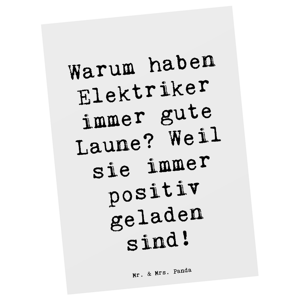 Postkarte Spruch Positiver Elektriker Postkarte, Karte, Geschenkkarte, Grußkarte, Einladung, Ansichtskarte, Geburtstagskarte, Einladungskarte, Dankeskarte, Ansichtskarten, Einladung Geburtstag, Einladungskarten Geburtstag, Beruf, Ausbildung, Jubiläum, Abschied, Rente, Kollege, Kollegin, Geschenk, Schenken, Arbeitskollege, Mitarbeiter, Firma, Danke, Dankeschön