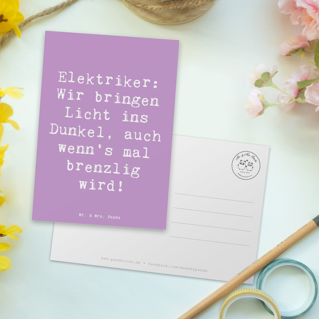 Postkarte Elektriker Lichtbringer