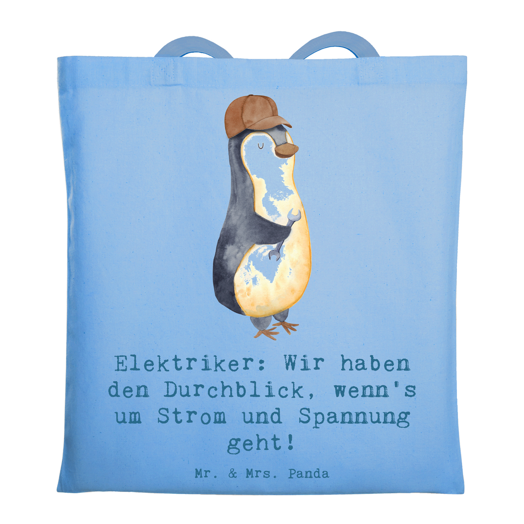 Tragetasche Elektriker Durchblick Beuteltasche, Beutel, Einkaufstasche, Jutebeutel, Stoffbeutel, Tasche, Shopper, Umhängetasche, Strandtasche, Schultertasche, Stofftasche, Tragetasche, Badetasche, Jutetasche, Einkaufstüte, Laptoptasche, Beruf, Ausbildung, Jubiläum, Abschied, Rente, Kollege, Kollegin, Geschenk, Schenken, Arbeitskollege, Mitarbeiter, Firma, Danke, Dankeschön