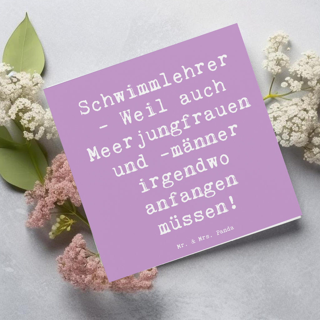 Deluxe Karte Spruch Schwimmlehrer Anfang Karte, Grußkarte, Klappkarte, Einladungskarte, Glückwunschkarte, Hochzeitskarte, Geburtstagskarte, Hochwertige Grußkarte, Hochwertige Klappkarte, Beruf, Ausbildung, Jubiläum, Abschied, Rente, Kollege, Kollegin, Geschenk, Schenken, Arbeitskollege, Mitarbeiter, Firma, Danke, Dankeschön