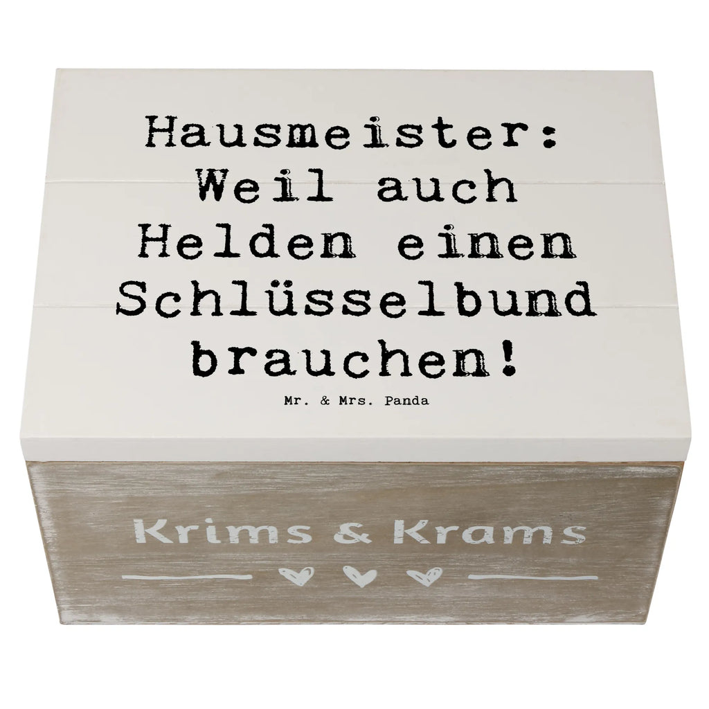 Holzkiste Spruch Hausmeister: Weil auch Helden einen Schlüsselbund brauchen! Holzkiste, Kiste, Schatzkiste, Truhe, Schatulle, XXL, Erinnerungsbox, Erinnerungskiste, Dekokiste, Aufbewahrungsbox, Geschenkbox, Geschenkdose, Beruf, Ausbildung, Jubiläum, Abschied, Rente, Kollege, Kollegin, Geschenk, Schenken, Arbeitskollege, Mitarbeiter, Firma, Danke, Dankeschön