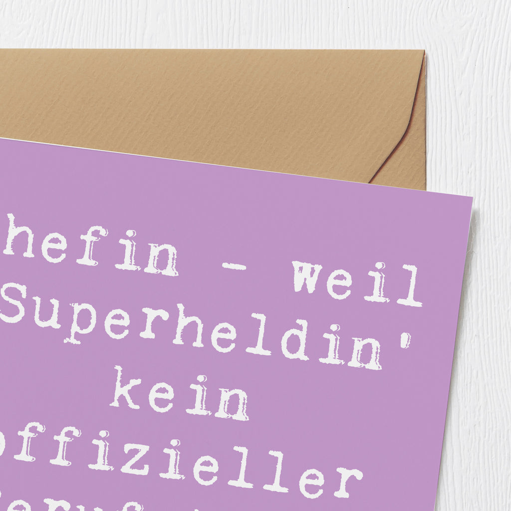 Deluxe Karte Spruch Chefin - weil 'Superheldin' kein offizieller Berufstitel ist. Karte, Grußkarte, Klappkarte, Einladungskarte, Glückwunschkarte, Hochzeitskarte, Geburtstagskarte, Hochwertige Grußkarte, Hochwertige Klappkarte, Beruf, Ausbildung, Jubiläum, Abschied, Rente, Kollege, Kollegin, Geschenk, Schenken, Arbeitskollege, Mitarbeiter, Firma, Danke, Dankeschön