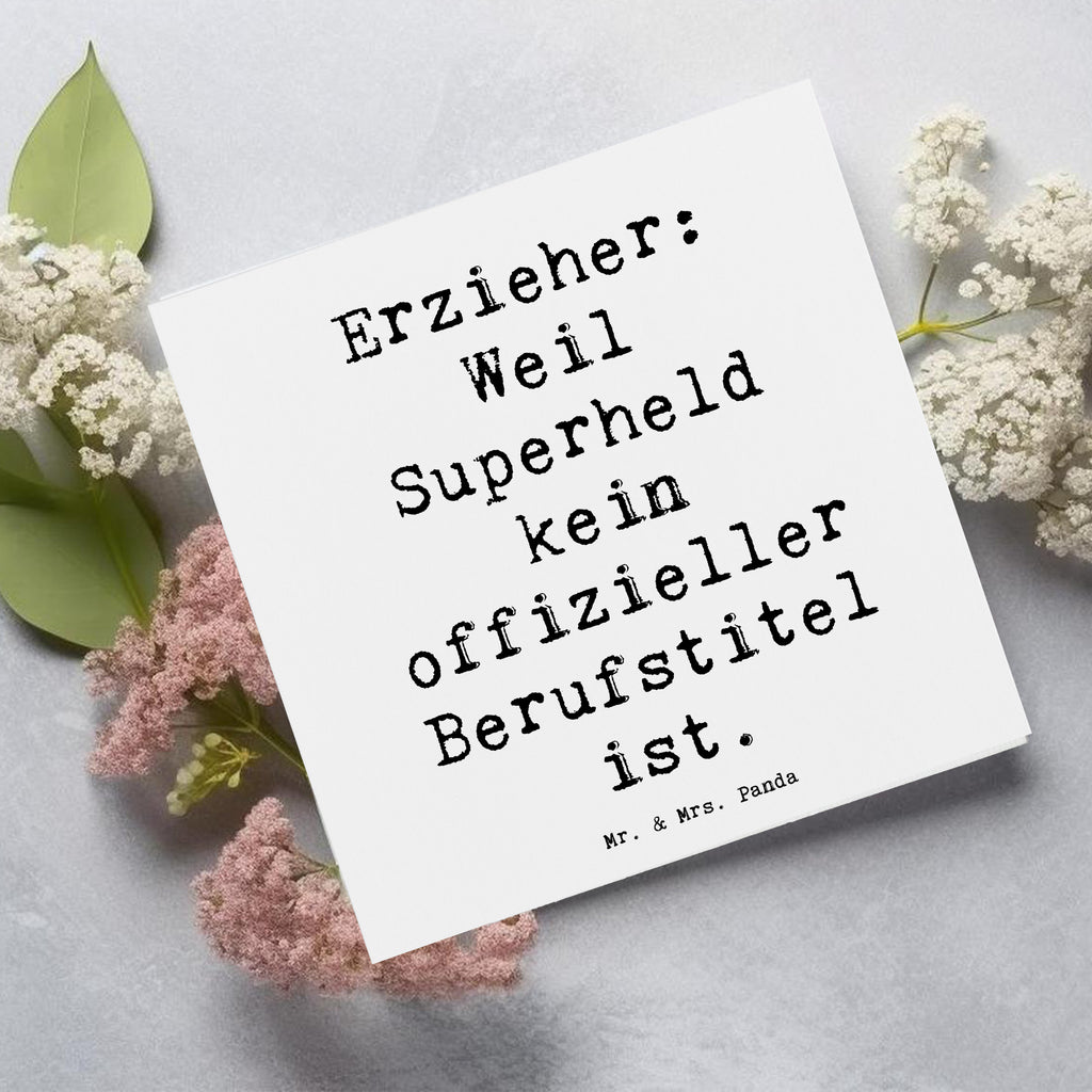 Deluxe Karte Spruch Erzieher Superheld Karte, Grußkarte, Klappkarte, Einladungskarte, Glückwunschkarte, Hochzeitskarte, Geburtstagskarte, Hochwertige Grußkarte, Hochwertige Klappkarte, Beruf, Ausbildung, Jubiläum, Abschied, Rente, Kollege, Kollegin, Geschenk, Schenken, Arbeitskollege, Mitarbeiter, Firma, Danke, Dankeschön