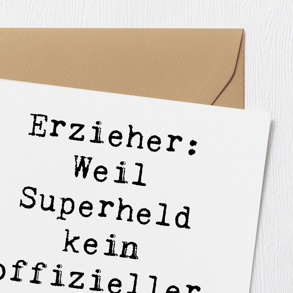 Deluxe Karte Spruch Erzieher Superheld Karte, Grußkarte, Klappkarte, Einladungskarte, Glückwunschkarte, Hochzeitskarte, Geburtstagskarte, Hochwertige Grußkarte, Hochwertige Klappkarte, Beruf, Ausbildung, Jubiläum, Abschied, Rente, Kollege, Kollegin, Geschenk, Schenken, Arbeitskollege, Mitarbeiter, Firma, Danke, Dankeschön