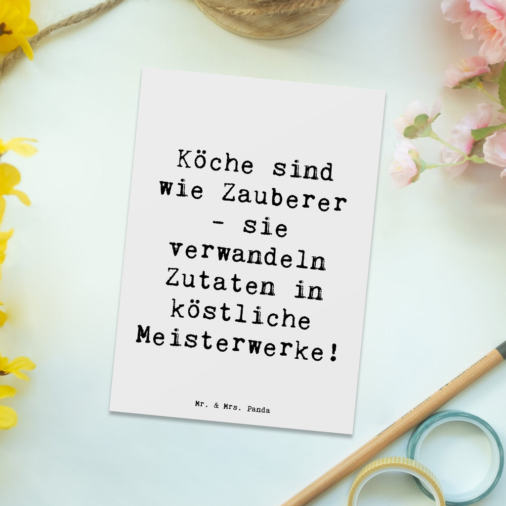 Postkarte Spruch Köche sind wie Zauberer - sie verwandeln Zutaten in köstliche Meisterwerke! Postkarte, Karte, Geschenkkarte, Grußkarte, Einladung, Ansichtskarte, Geburtstagskarte, Einladungskarte, Dankeskarte, Ansichtskarten, Einladung Geburtstag, Einladungskarten Geburtstag, Beruf, Ausbildung, Jubiläum, Abschied, Rente, Kollege, Kollegin, Geschenk, Schenken, Arbeitskollege, Mitarbeiter, Firma, Danke, Dankeschön