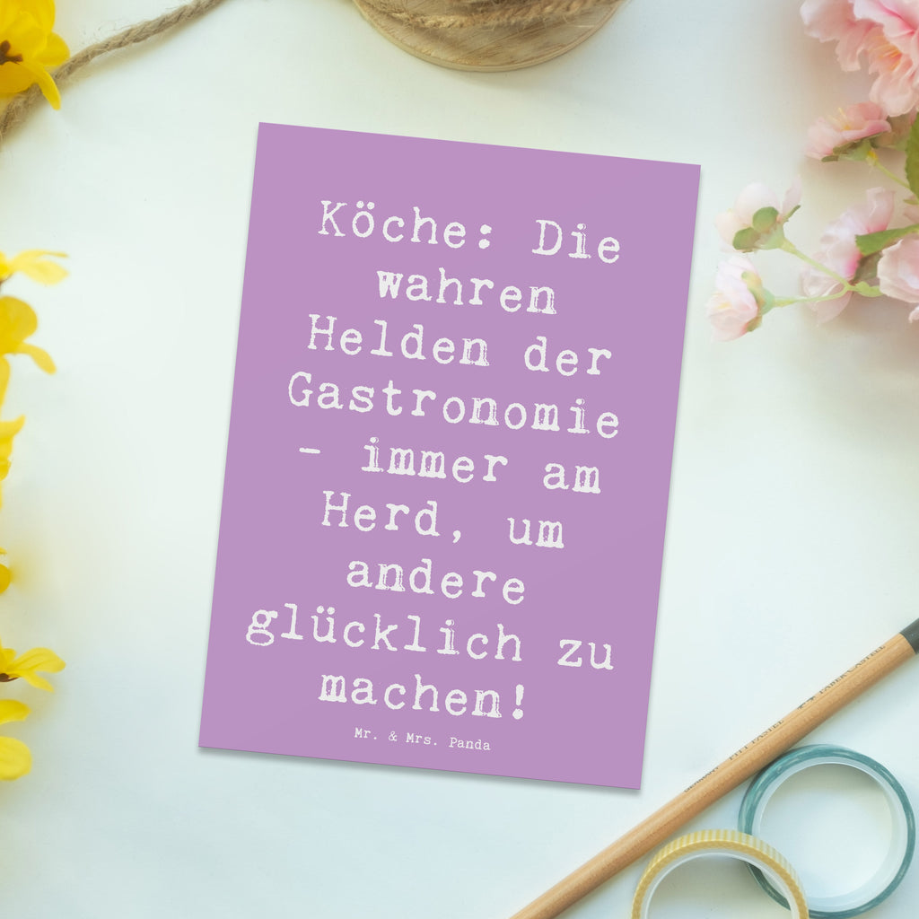 Postkarte Spruch Köche: Die wahren Helden der Gastronomie - immer am Herd, um andere glücklich zu machen! Postkarte, Karte, Geschenkkarte, Grußkarte, Einladung, Ansichtskarte, Geburtstagskarte, Einladungskarte, Dankeskarte, Ansichtskarten, Einladung Geburtstag, Einladungskarten Geburtstag, Beruf, Ausbildung, Jubiläum, Abschied, Rente, Kollege, Kollegin, Geschenk, Schenken, Arbeitskollege, Mitarbeiter, Firma, Danke, Dankeschön