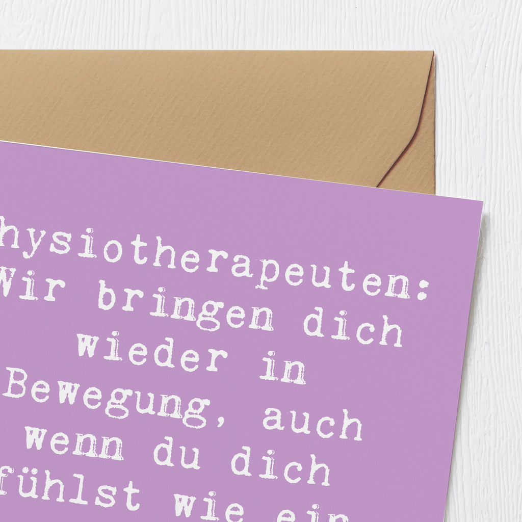 Deluxe Karte Spruch Physiotherapeut Bewegung Karte, Grußkarte, Klappkarte, Einladungskarte, Glückwunschkarte, Hochzeitskarte, Geburtstagskarte, Hochwertige Grußkarte, Hochwertige Klappkarte, Beruf, Ausbildung, Jubiläum, Abschied, Rente, Kollege, Kollegin, Geschenk, Schenken, Arbeitskollege, Mitarbeiter, Firma, Danke, Dankeschön