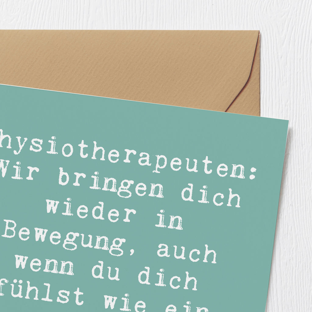 Deluxe Karte Spruch Physiotherapeut Bewegung Karte, Grußkarte, Klappkarte, Einladungskarte, Glückwunschkarte, Hochzeitskarte, Geburtstagskarte, Hochwertige Grußkarte, Hochwertige Klappkarte, Beruf, Ausbildung, Jubiläum, Abschied, Rente, Kollege, Kollegin, Geschenk, Schenken, Arbeitskollege, Mitarbeiter, Firma, Danke, Dankeschön