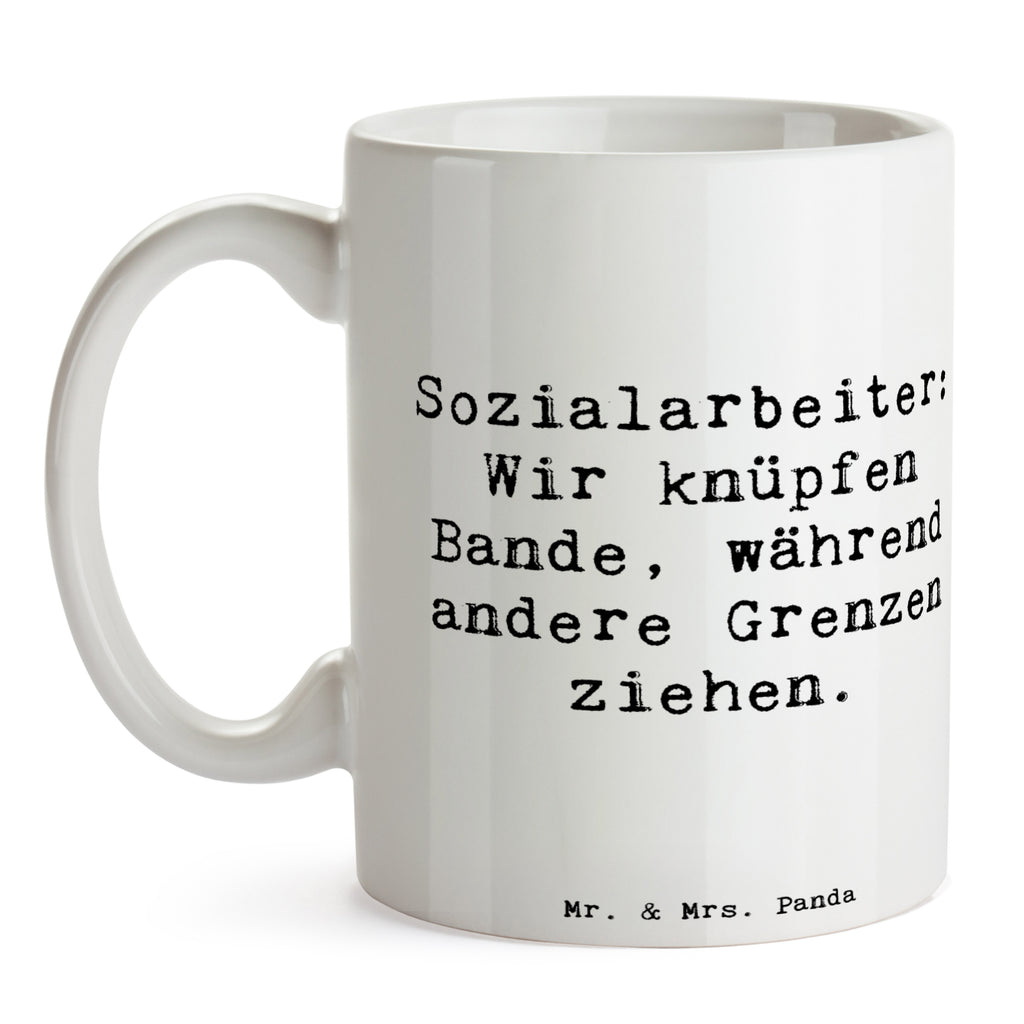 Tasse Spruch Sozialarbeiterin Bande knüpfen Tasse, Kaffeetasse, Teetasse, Becher, Kaffeebecher, Teebecher, Keramiktasse, Porzellantasse, Büro Tasse, Geschenk Tasse, Tasse Sprüche, Tasse Motive, Kaffeetassen, Tasse bedrucken, Designer Tasse, Cappuccino Tassen, Schöne Teetassen, Beruf, Ausbildung, Jubiläum, Abschied, Rente, Kollege, Kollegin, Geschenk, Schenken, Arbeitskollege, Mitarbeiter, Firma, Danke, Dankeschön