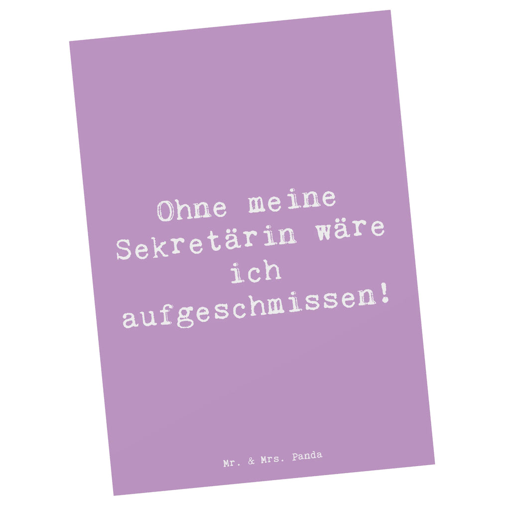 Postkarte Spruch Ohne meine Sekretärin wäre ich aufgeschmissen! Postkarte, Karte, Geschenkkarte, Grußkarte, Einladung, Ansichtskarte, Geburtstagskarte, Einladungskarte, Dankeskarte, Ansichtskarten, Einladung Geburtstag, Einladungskarten Geburtstag, Beruf, Ausbildung, Jubiläum, Abschied, Rente, Kollege, Kollegin, Geschenk, Schenken, Arbeitskollege, Mitarbeiter, Firma, Danke, Dankeschön