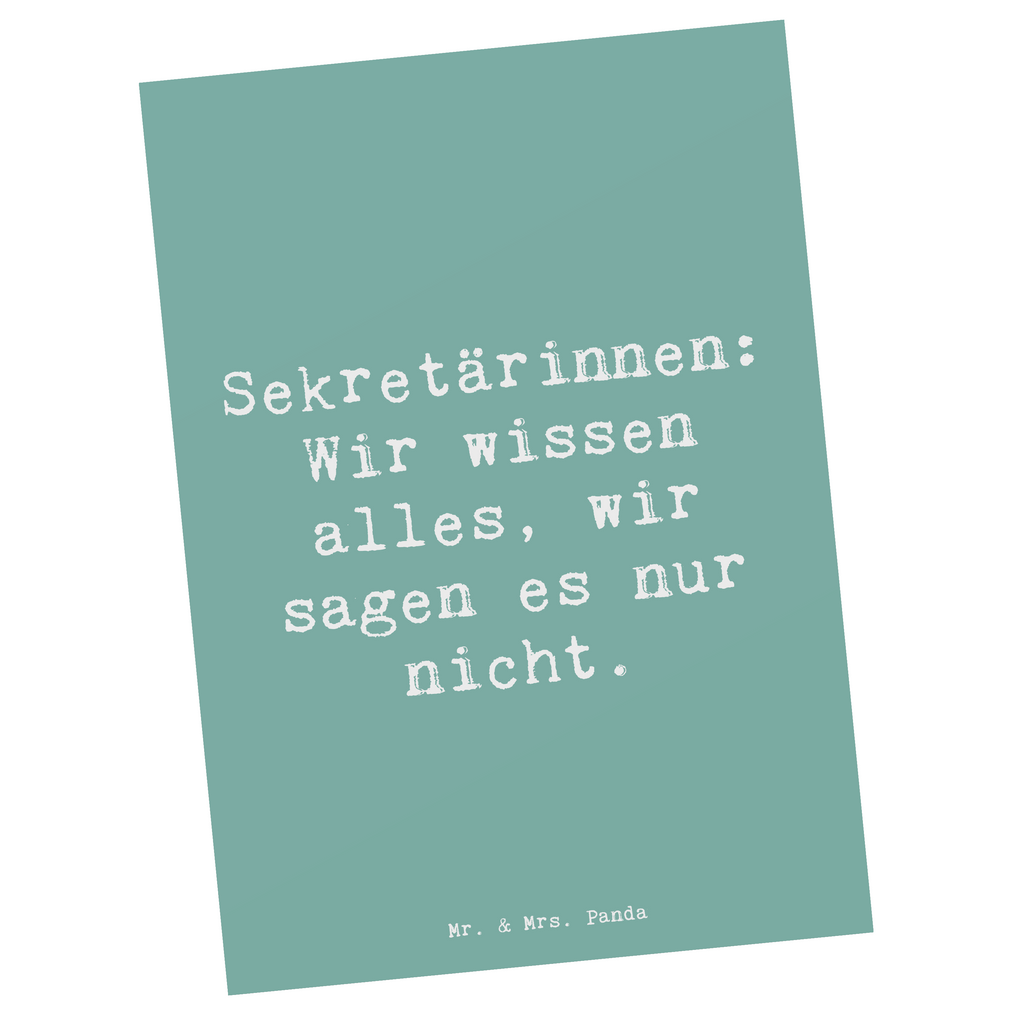 Postkarte Spruch Sekretärinnen: Wir wissen alles, wir sagen es nur nicht. Postkarte, Karte, Geschenkkarte, Grußkarte, Einladung, Ansichtskarte, Geburtstagskarte, Einladungskarte, Dankeskarte, Ansichtskarten, Einladung Geburtstag, Einladungskarten Geburtstag, Beruf, Ausbildung, Jubiläum, Abschied, Rente, Kollege, Kollegin, Geschenk, Schenken, Arbeitskollege, Mitarbeiter, Firma, Danke, Dankeschön