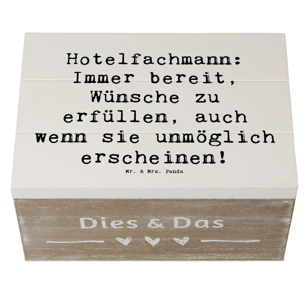 Holzkiste Spruch Hotelfachmann: Immer bereit, Wünsche zu erfüllen, auch wenn sie unmöglich erscheinen! Holzkiste, Kiste, Schatzkiste, Truhe, Schatulle, XXL, Erinnerungsbox, Erinnerungskiste, Dekokiste, Aufbewahrungsbox, Geschenkbox, Geschenkdose, Beruf, Ausbildung, Jubiläum, Abschied, Rente, Kollege, Kollegin, Geschenk, Schenken, Arbeitskollege, Mitarbeiter, Firma, Danke, Dankeschön