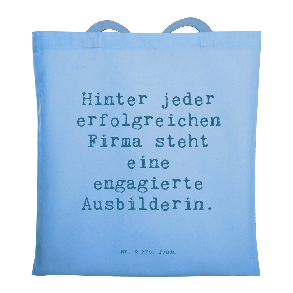 Tragetasche Spruch Hinter jeder erfolgreichen Firma steht eine engagierte Ausbilderin. Beuteltasche, Beutel, Einkaufstasche, Jutebeutel, Stoffbeutel, Tasche, Shopper, Umhängetasche, Strandtasche, Schultertasche, Stofftasche, Tragetasche, Badetasche, Jutetasche, Einkaufstüte, Laptoptasche, Beruf, Ausbildung, Jubiläum, Abschied, Rente, Kollege, Kollegin, Geschenk, Schenken, Arbeitskollege, Mitarbeiter, Firma, Danke, Dankeschön