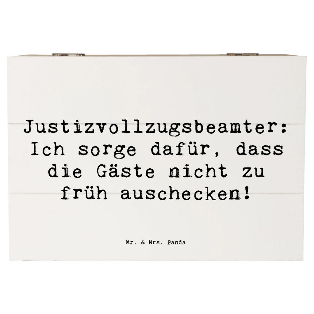 Holzkiste Spruch Justizvollzugsbeamter: Ich sorge dafür, dass die Gäste nicht zu früh auschecken! Holzkiste, Kiste, Schatzkiste, Truhe, Schatulle, XXL, Erinnerungsbox, Erinnerungskiste, Dekokiste, Aufbewahrungsbox, Geschenkbox, Geschenkdose, Beruf, Ausbildung, Jubiläum, Abschied, Rente, Kollege, Kollegin, Geschenk, Schenken, Arbeitskollege, Mitarbeiter, Firma, Danke, Dankeschön