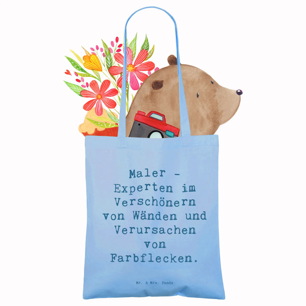 Tragetasche Spruch Maler - Experten im Verschönern von Wänden und Verursachen von Farbflecken. Beuteltasche, Beutel, Einkaufstasche, Jutebeutel, Stoffbeutel, Tasche, Shopper, Umhängetasche, Strandtasche, Schultertasche, Stofftasche, Tragetasche, Badetasche, Jutetasche, Einkaufstüte, Laptoptasche, Beruf, Ausbildung, Jubiläum, Abschied, Rente, Kollege, Kollegin, Geschenk, Schenken, Arbeitskollege, Mitarbeiter, Firma, Danke, Dankeschön