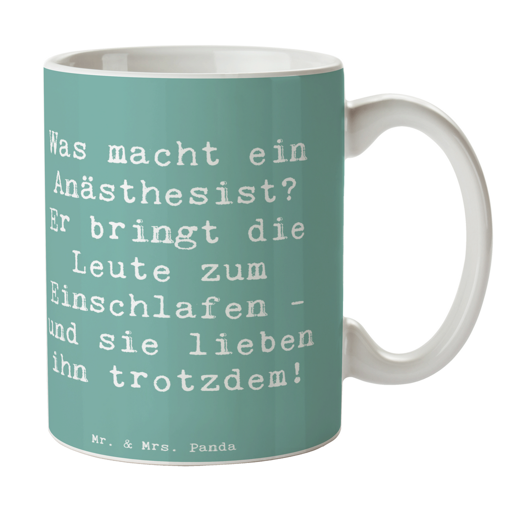 Tasse Spruch Was macht ein Anästhesist? Er bringt die Leute zum Einschlafen - und sie lieben ihn trotzdem! Tasse, Kaffeetasse, Teetasse, Becher, Kaffeebecher, Teebecher, Keramiktasse, Porzellantasse, Büro Tasse, Geschenk Tasse, Tasse Sprüche, Tasse Motive, Kaffeetassen, Tasse bedrucken, Designer Tasse, Cappuccino Tassen, Schöne Teetassen, Beruf, Ausbildung, Jubiläum, Abschied, Rente, Kollege, Kollegin, Geschenk, Schenken, Arbeitskollege, Mitarbeiter, Firma, Danke, Dankeschön