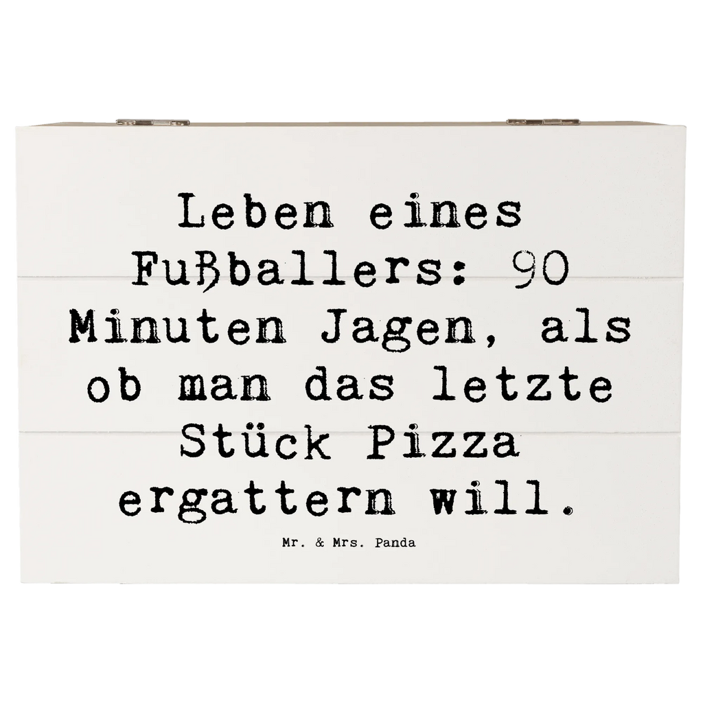 Holzkiste Spruch Leben eines Fußballers: 90 Minuten Jagen, als ob man das letzte Stück Pizza ergattern will. Holzkiste, Kiste, Schatzkiste, Truhe, Schatulle, XXL, Erinnerungsbox, Erinnerungskiste, Dekokiste, Aufbewahrungsbox, Geschenkbox, Geschenkdose, Beruf, Ausbildung, Jubiläum, Abschied, Rente, Kollege, Kollegin, Geschenk, Schenken, Arbeitskollege, Mitarbeiter, Firma, Danke, Dankeschön