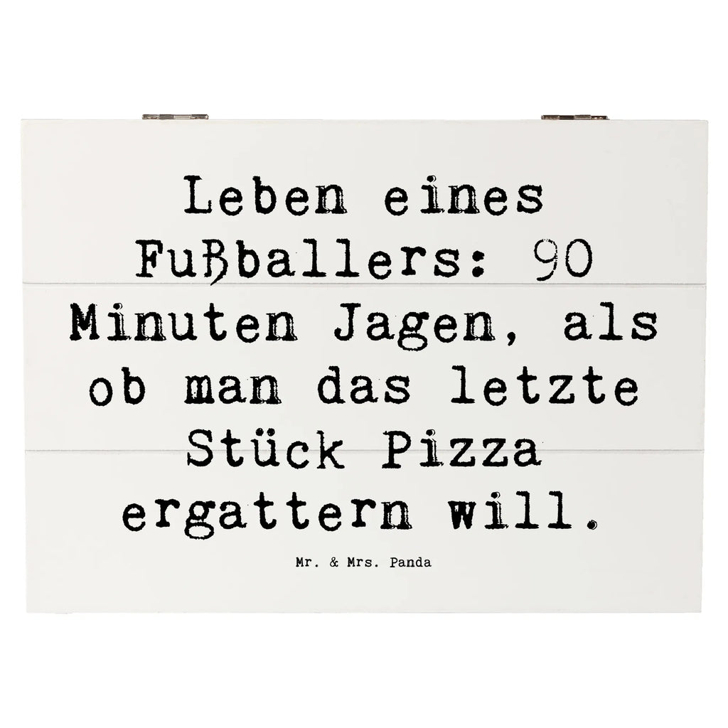 Holzkiste Spruch Leben eines Fußballers: 90 Minuten Jagen, als ob man das letzte Stück Pizza ergattern will. Holzkiste, Kiste, Schatzkiste, Truhe, Schatulle, XXL, Erinnerungsbox, Erinnerungskiste, Dekokiste, Aufbewahrungsbox, Geschenkbox, Geschenkdose, Beruf, Ausbildung, Jubiläum, Abschied, Rente, Kollege, Kollegin, Geschenk, Schenken, Arbeitskollege, Mitarbeiter, Firma, Danke, Dankeschön