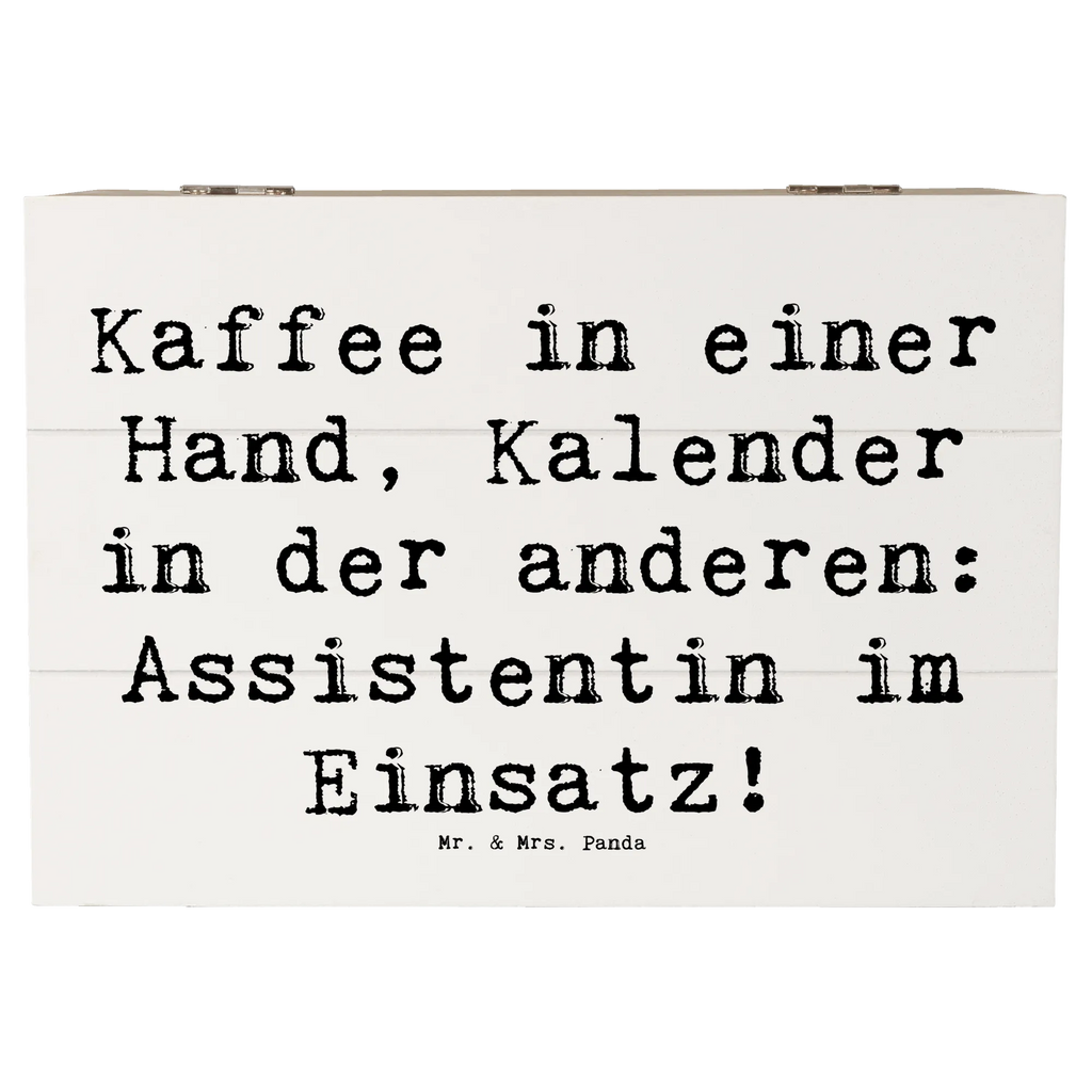 Holzkiste Spruch Kaffee in einer Hand, Kalender in der anderen: Assistentin im Einsatz! Holzkiste, Kiste, Schatzkiste, Truhe, Schatulle, XXL, Erinnerungsbox, Erinnerungskiste, Dekokiste, Aufbewahrungsbox, Geschenkbox, Geschenkdose, Beruf, Ausbildung, Jubiläum, Abschied, Rente, Kollege, Kollegin, Geschenk, Schenken, Arbeitskollege, Mitarbeiter, Firma, Danke, Dankeschön