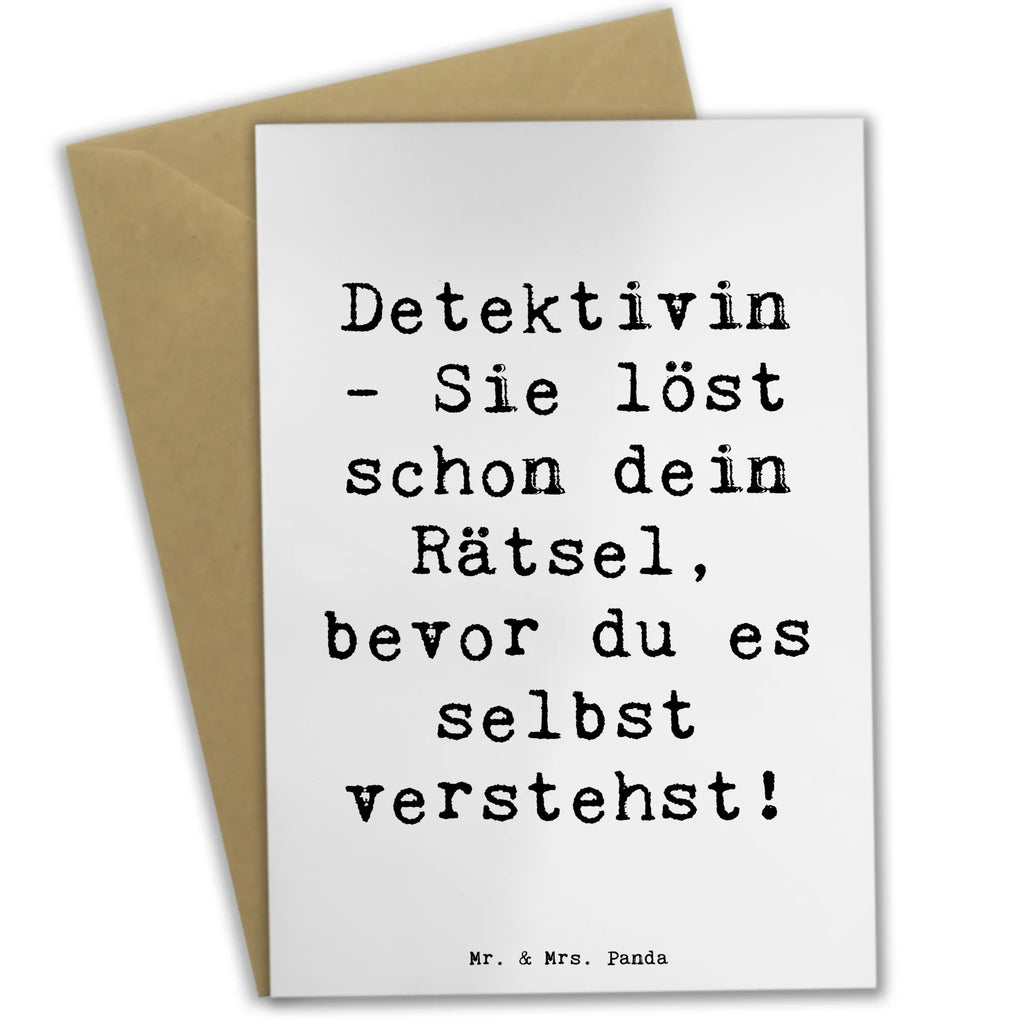 Grußkarte Spruch Detektivin - Sie löst schon dein Rätsel, bevor du es selbst verstehst! Grußkarte, Klappkarte, Einladungskarte, Glückwunschkarte, Hochzeitskarte, Geburtstagskarte, Karte, Ansichtskarten, Beruf, Ausbildung, Jubiläum, Abschied, Rente, Kollege, Kollegin, Geschenk, Schenken, Arbeitskollege, Mitarbeiter, Firma, Danke, Dankeschön