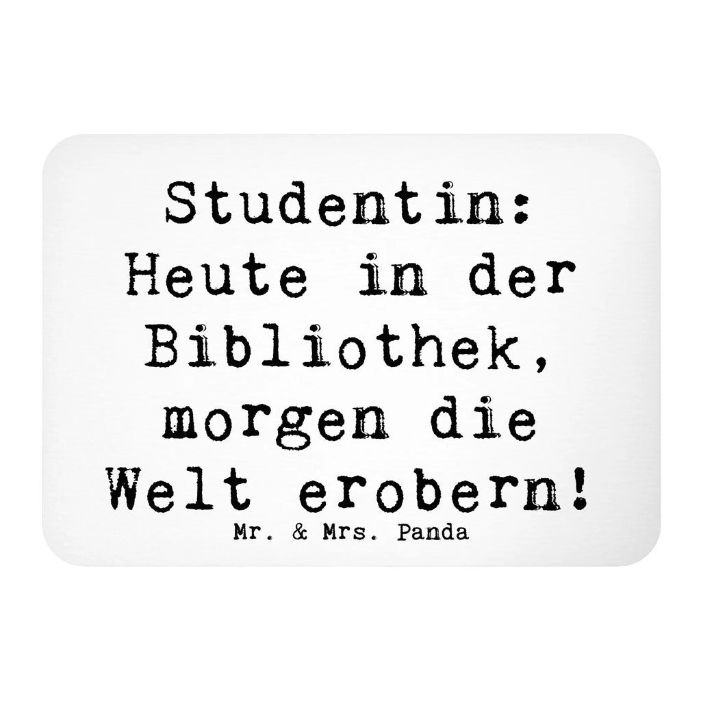 Magnet Spruch Studentin: Heute in der Bibliothek, morgen die Welt erobern! Kühlschrankmagnet, Pinnwandmagnet, Souvenir Magnet, Motivmagnete, Dekomagnet, Whiteboard Magnet, Notiz Magnet, Kühlschrank Dekoration, Beruf, Ausbildung, Jubiläum, Abschied, Rente, Kollege, Kollegin, Geschenk, Schenken, Arbeitskollege, Mitarbeiter, Firma, Danke, Dankeschön