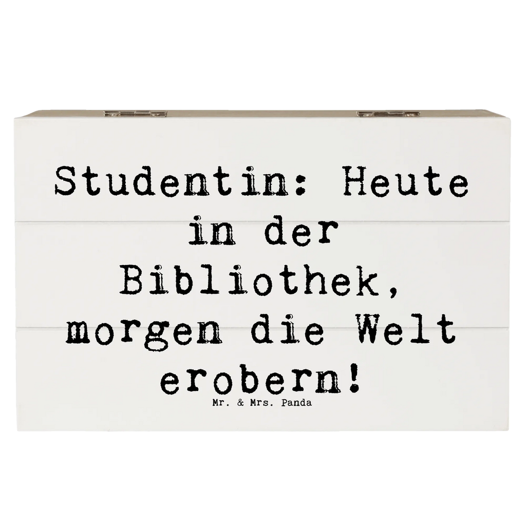 Holzkiste Spruch Studentin: Heute in der Bibliothek, morgen die Welt erobern! Holzkiste, Kiste, Schatzkiste, Truhe, Schatulle, XXL, Erinnerungsbox, Erinnerungskiste, Dekokiste, Aufbewahrungsbox, Geschenkbox, Geschenkdose, Beruf, Ausbildung, Jubiläum, Abschied, Rente, Kollege, Kollegin, Geschenk, Schenken, Arbeitskollege, Mitarbeiter, Firma, Danke, Dankeschön