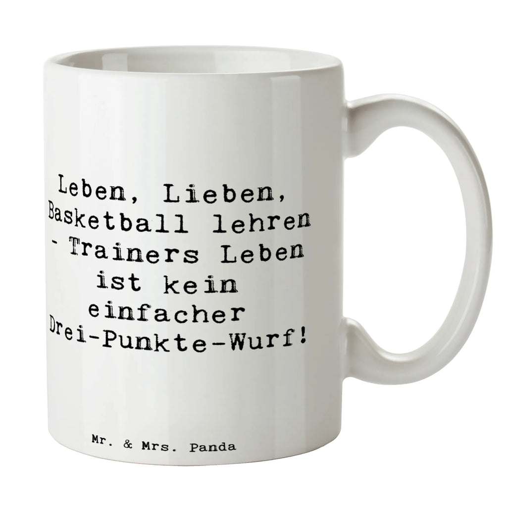 Tasse Spruch Leben, Lieben, Basketball lehren - Trainers Leben ist kein einfacher Drei-Punkte-Wurf! Tasse, Kaffeetasse, Teetasse, Becher, Kaffeebecher, Teebecher, Keramiktasse, Porzellantasse, Büro Tasse, Geschenk Tasse, Tasse Sprüche, Tasse Motive, Kaffeetassen, Tasse bedrucken, Designer Tasse, Cappuccino Tassen, Schöne Teetassen, Beruf, Ausbildung, Jubiläum, Abschied, Rente, Kollege, Kollegin, Geschenk, Schenken, Arbeitskollege, Mitarbeiter, Firma, Danke, Dankeschön