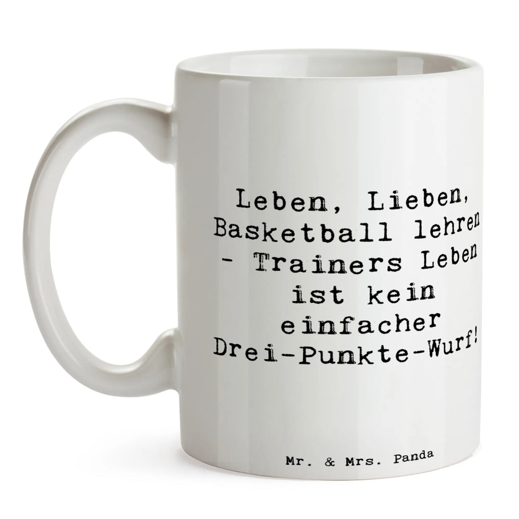 Tasse Spruch Leben, Lieben, Basketball lehren - Trainers Leben ist kein einfacher Drei-Punkte-Wurf! Tasse, Kaffeetasse, Teetasse, Becher, Kaffeebecher, Teebecher, Keramiktasse, Porzellantasse, Büro Tasse, Geschenk Tasse, Tasse Sprüche, Tasse Motive, Kaffeetassen, Tasse bedrucken, Designer Tasse, Cappuccino Tassen, Schöne Teetassen, Beruf, Ausbildung, Jubiläum, Abschied, Rente, Kollege, Kollegin, Geschenk, Schenken, Arbeitskollege, Mitarbeiter, Firma, Danke, Dankeschön