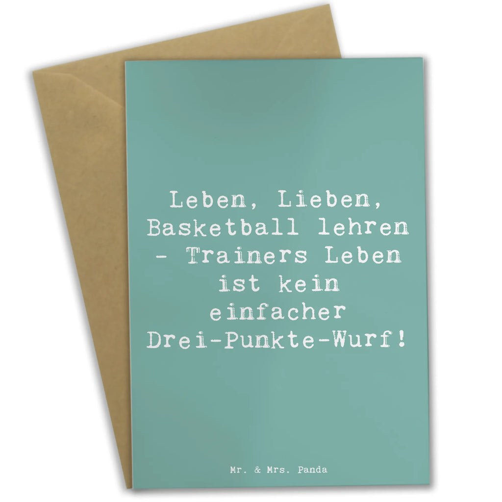 Grußkarte Spruch Leben, Lieben, Basketball lehren - Trainers Leben ist kein einfacher Drei-Punkte-Wurf! Grußkarte, Klappkarte, Einladungskarte, Glückwunschkarte, Hochzeitskarte, Geburtstagskarte, Karte, Ansichtskarten, Beruf, Ausbildung, Jubiläum, Abschied, Rente, Kollege, Kollegin, Geschenk, Schenken, Arbeitskollege, Mitarbeiter, Firma, Danke, Dankeschön