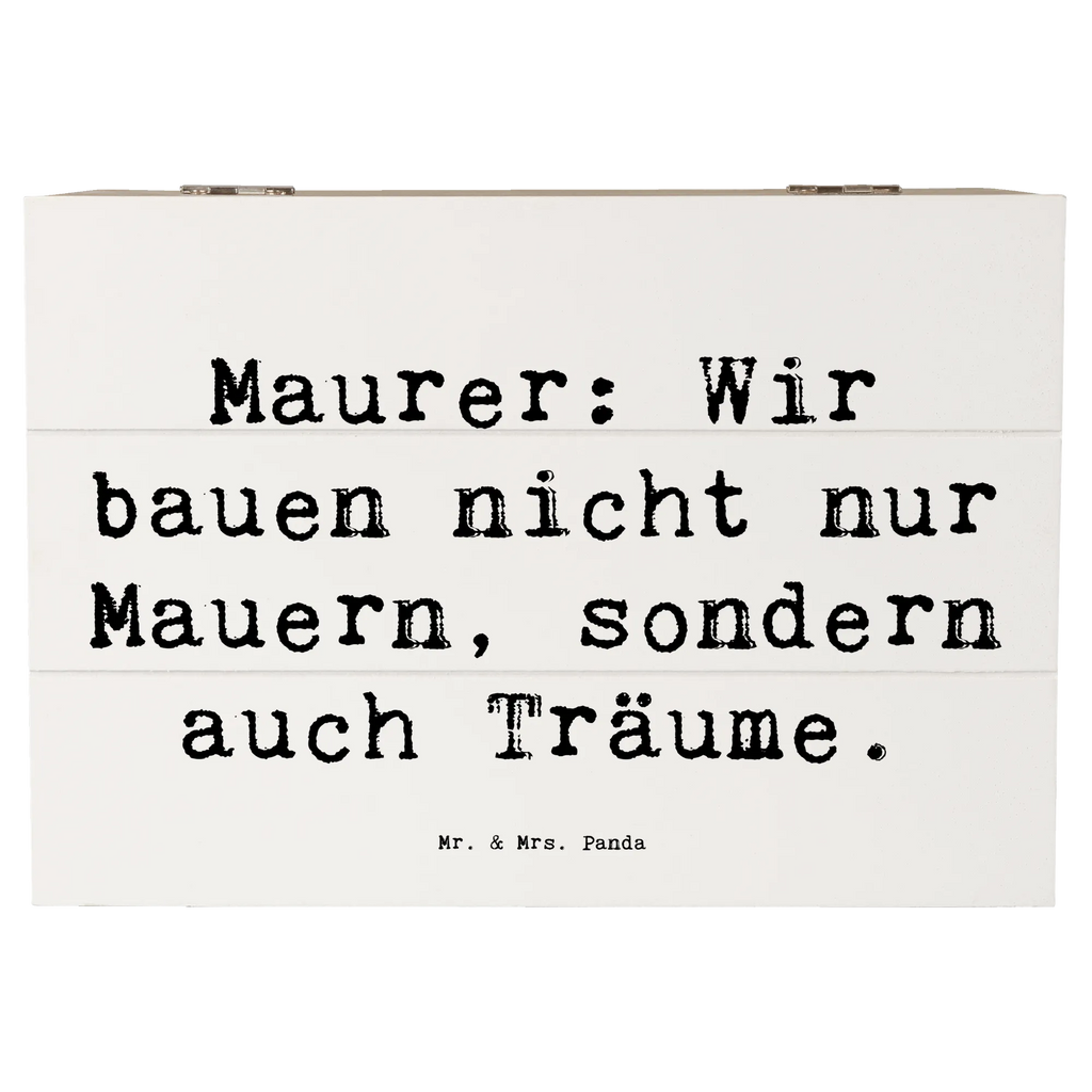 Holzkiste Spruch Maurer: Wir bauen nicht nur Mauern, sondern auch Träume. Holzkiste, Kiste, Schatzkiste, Truhe, Schatulle, XXL, Erinnerungsbox, Erinnerungskiste, Dekokiste, Aufbewahrungsbox, Geschenkbox, Geschenkdose, Beruf, Ausbildung, Jubiläum, Abschied, Rente, Kollege, Kollegin, Geschenk, Schenken, Arbeitskollege, Mitarbeiter, Firma, Danke, Dankeschön