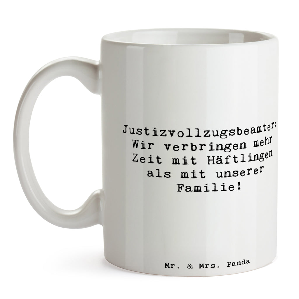 Tasse Spruch Justizvollzugsbeamter: Wir verbringen mehr Zeit mit Häftlingen als mit unserer Familie! Tasse, Kaffeetasse, Teetasse, Becher, Kaffeebecher, Teebecher, Keramiktasse, Porzellantasse, Büro Tasse, Geschenk Tasse, Tasse Sprüche, Tasse Motive, Kaffeetassen, Tasse bedrucken, Designer Tasse, Cappuccino Tassen, Schöne Teetassen, Beruf, Ausbildung, Jubiläum, Abschied, Rente, Kollege, Kollegin, Geschenk, Schenken, Arbeitskollege, Mitarbeiter, Firma, Danke, Dankeschön