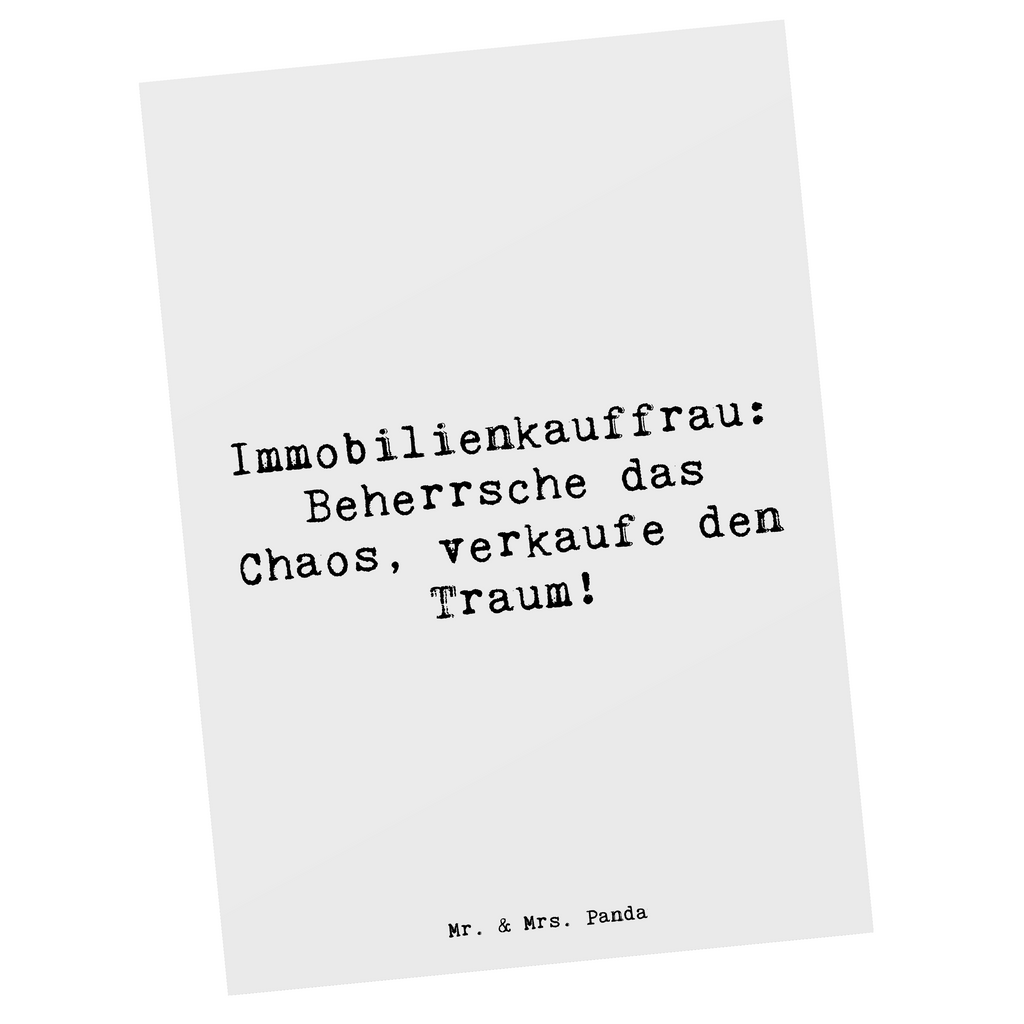 Postkarte Spruch Immobilienkauffrau: Beherrsche das Chaos, verkaufe den Traum! Postkarte, Karte, Geschenkkarte, Grußkarte, Einladung, Ansichtskarte, Geburtstagskarte, Einladungskarte, Dankeskarte, Ansichtskarten, Einladung Geburtstag, Einladungskarten Geburtstag, Beruf, Ausbildung, Jubiläum, Abschied, Rente, Kollege, Kollegin, Geschenk, Schenken, Arbeitskollege, Mitarbeiter, Firma, Danke, Dankeschön