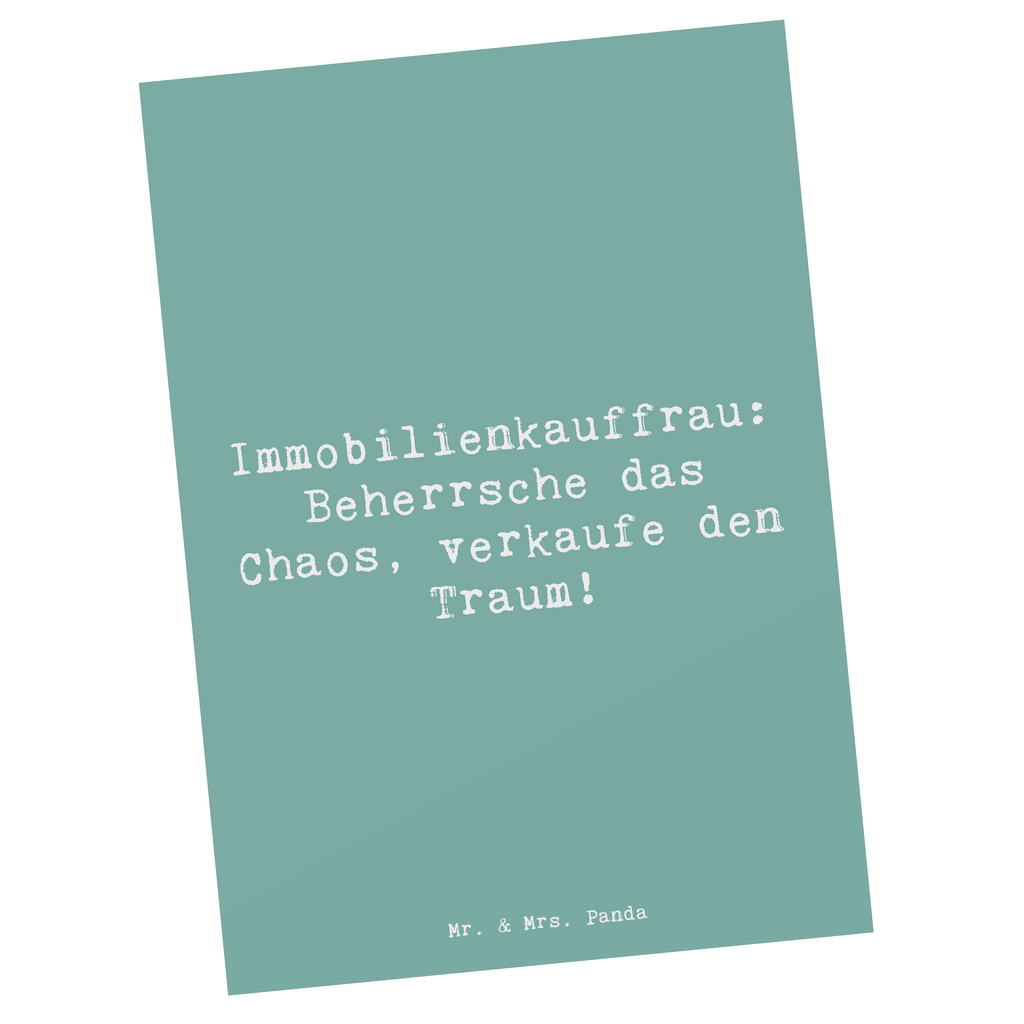 Postkarte Spruch Immobilienkauffrau: Beherrsche das Chaos, verkaufe den Traum! Postkarte, Karte, Geschenkkarte, Grußkarte, Einladung, Ansichtskarte, Geburtstagskarte, Einladungskarte, Dankeskarte, Ansichtskarten, Einladung Geburtstag, Einladungskarten Geburtstag, Beruf, Ausbildung, Jubiläum, Abschied, Rente, Kollege, Kollegin, Geschenk, Schenken, Arbeitskollege, Mitarbeiter, Firma, Danke, Dankeschön