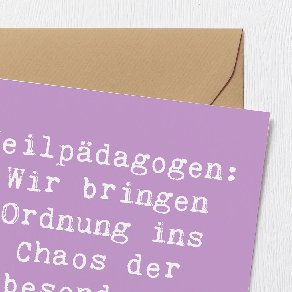 Deluxe Karte Spruch Heilpädagogin Chaosordnung Karte, Grußkarte, Klappkarte, Einladungskarte, Glückwunschkarte, Hochzeitskarte, Geburtstagskarte, Hochwertige Grußkarte, Hochwertige Klappkarte, Beruf, Ausbildung, Jubiläum, Abschied, Rente, Kollege, Kollegin, Geschenk, Schenken, Arbeitskollege, Mitarbeiter, Firma, Danke, Dankeschön