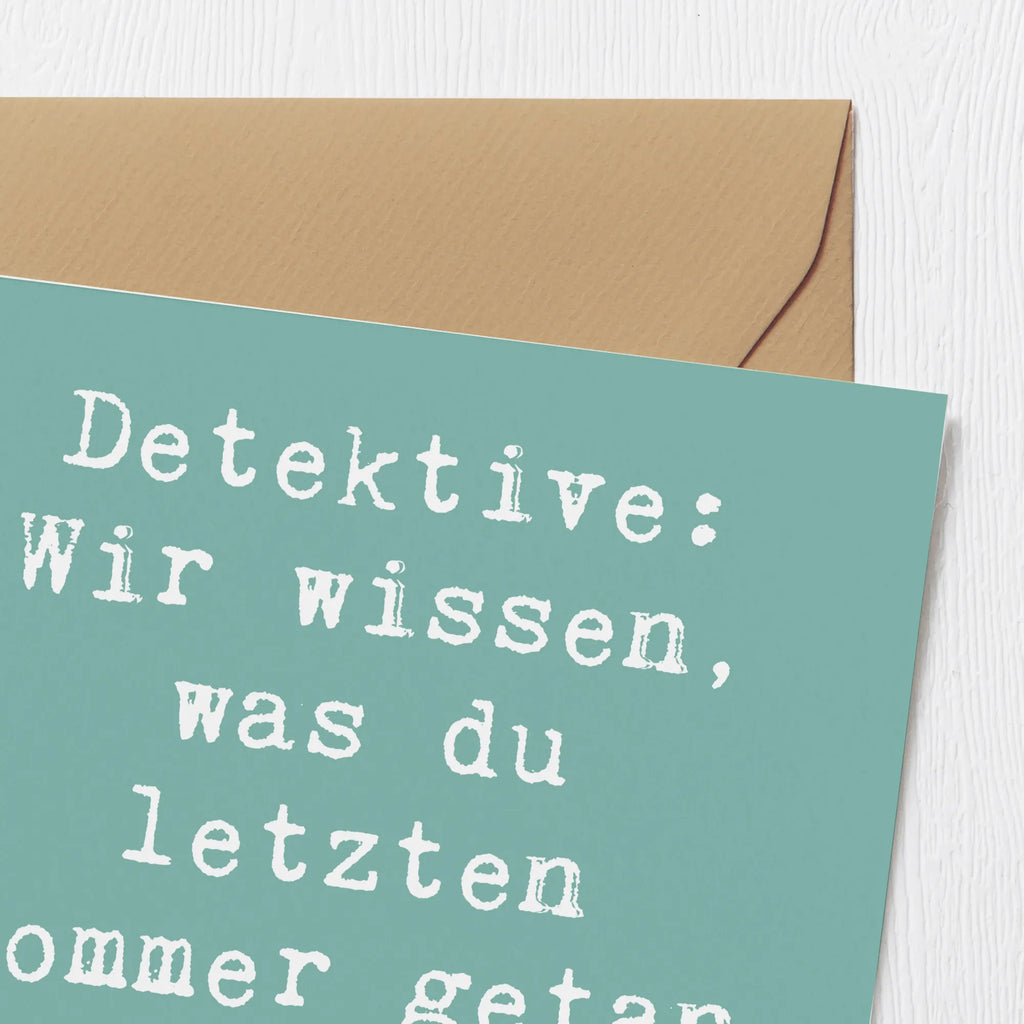 Deluxe Karte Spruch Detektiv Geheimnisse Karte, Grußkarte, Klappkarte, Einladungskarte, Glückwunschkarte, Hochzeitskarte, Geburtstagskarte, Hochwertige Grußkarte, Hochwertige Klappkarte, Beruf, Ausbildung, Jubiläum, Abschied, Rente, Kollege, Kollegin, Geschenk, Schenken, Arbeitskollege, Mitarbeiter, Firma, Danke, Dankeschön