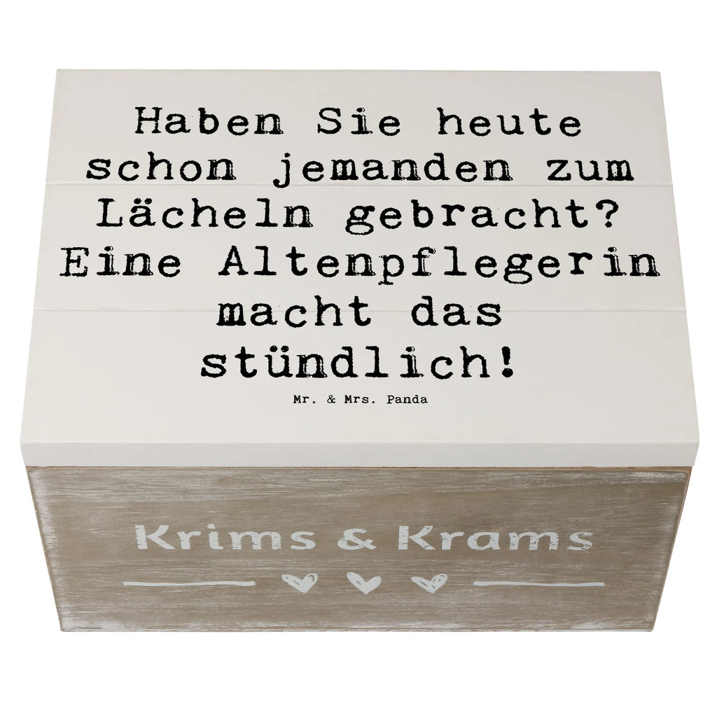 Holzkiste Spruch Altenpflegerin Lächeln Holzkiste, Kiste, Schatzkiste, Truhe, Schatulle, XXL, Erinnerungsbox, Erinnerungskiste, Dekokiste, Aufbewahrungsbox, Geschenkbox, Geschenkdose, Beruf, Ausbildung, Jubiläum, Abschied, Rente, Kollege, Kollegin, Geschenk, Schenken, Arbeitskollege, Mitarbeiter, Firma, Danke, Dankeschön