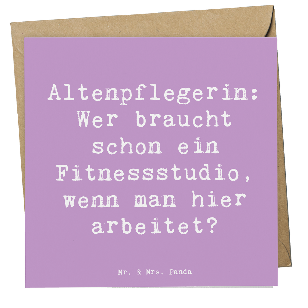 Deluxe Karte Spruch Altenpflegerin Fitness Karte, Grußkarte, Klappkarte, Einladungskarte, Glückwunschkarte, Hochzeitskarte, Geburtstagskarte, Hochwertige Grußkarte, Hochwertige Klappkarte, Beruf, Ausbildung, Jubiläum, Abschied, Rente, Kollege, Kollegin, Geschenk, Schenken, Arbeitskollege, Mitarbeiter, Firma, Danke, Dankeschön