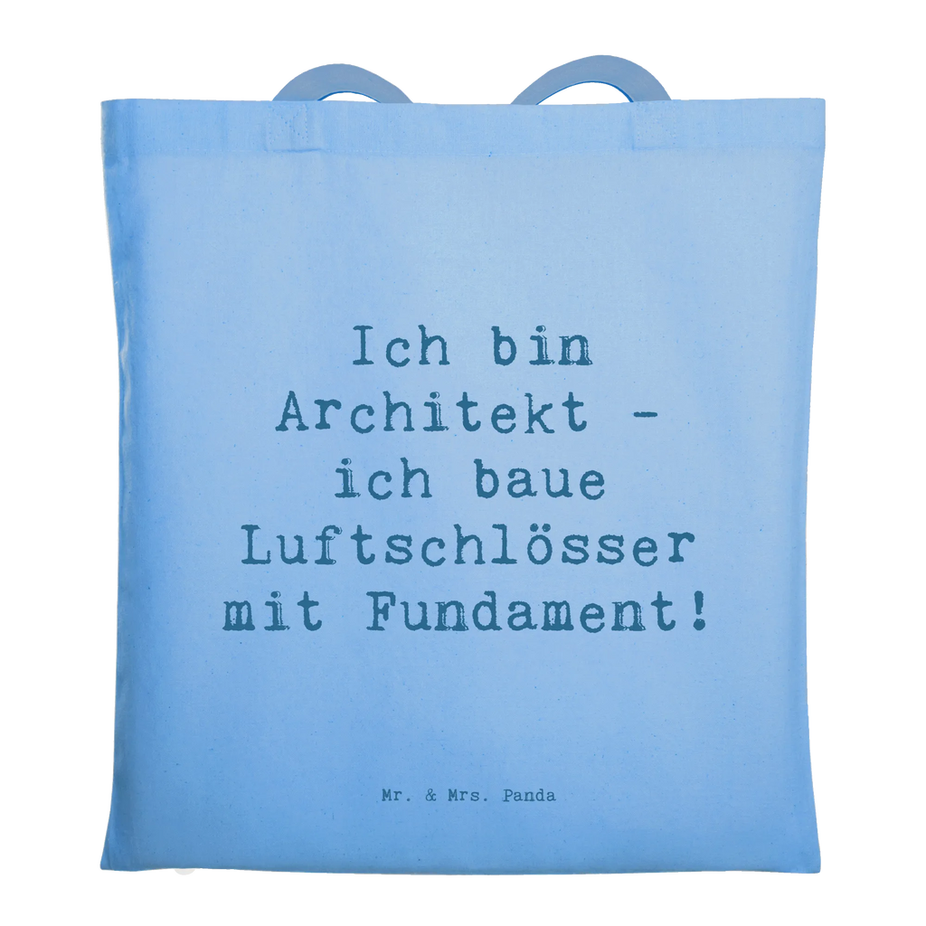 Tragetasche Spruch Ich bin Architekt - ich baue Luftschlösser mit Fundament! Beuteltasche, Beutel, Einkaufstasche, Jutebeutel, Stoffbeutel, Tasche, Shopper, Umhängetasche, Strandtasche, Schultertasche, Stofftasche, Tragetasche, Badetasche, Jutetasche, Einkaufstüte, Laptoptasche, Beruf, Ausbildung, Jubiläum, Abschied, Rente, Kollege, Kollegin, Geschenk, Schenken, Arbeitskollege, Mitarbeiter, Firma, Danke, Dankeschön