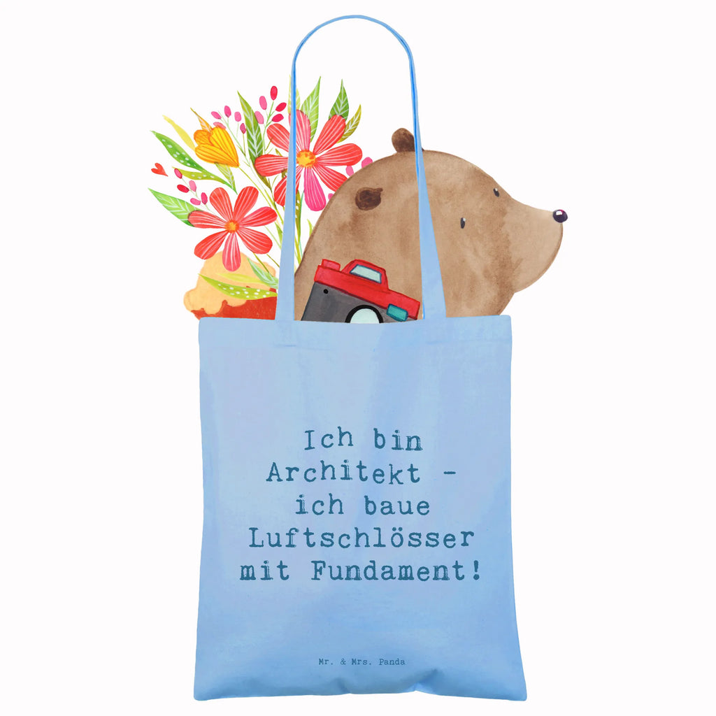 Tragetasche Spruch Ich bin Architekt - ich baue Luftschlösser mit Fundament! Beuteltasche, Beutel, Einkaufstasche, Jutebeutel, Stoffbeutel, Tasche, Shopper, Umhängetasche, Strandtasche, Schultertasche, Stofftasche, Tragetasche, Badetasche, Jutetasche, Einkaufstüte, Laptoptasche, Beruf, Ausbildung, Jubiläum, Abschied, Rente, Kollege, Kollegin, Geschenk, Schenken, Arbeitskollege, Mitarbeiter, Firma, Danke, Dankeschön