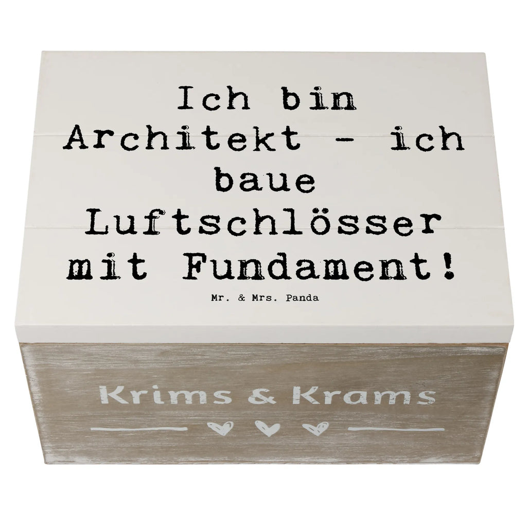 Holzkiste Spruch Ich bin Architekt - ich baue Luftschlösser mit Fundament! Holzkiste, Kiste, Schatzkiste, Truhe, Schatulle, XXL, Erinnerungsbox, Erinnerungskiste, Dekokiste, Aufbewahrungsbox, Geschenkbox, Geschenkdose, Beruf, Ausbildung, Jubiläum, Abschied, Rente, Kollege, Kollegin, Geschenk, Schenken, Arbeitskollege, Mitarbeiter, Firma, Danke, Dankeschön