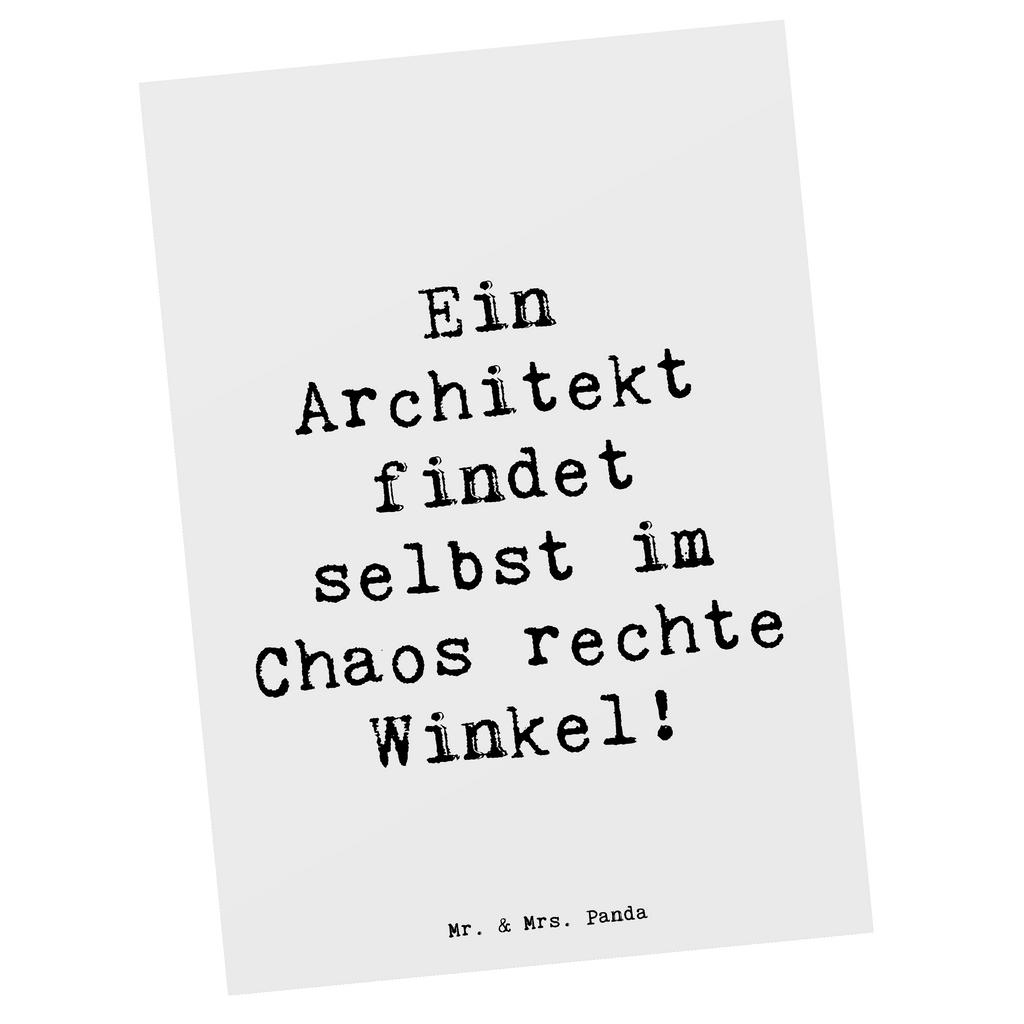 Postkarte Spruch Ein Architekt findet selbst im Chaos rechte Winkel! Postkarte, Karte, Geschenkkarte, Grußkarte, Einladung, Ansichtskarte, Geburtstagskarte, Einladungskarte, Dankeskarte, Ansichtskarten, Einladung Geburtstag, Einladungskarten Geburtstag, Beruf, Ausbildung, Jubiläum, Abschied, Rente, Kollege, Kollegin, Geschenk, Schenken, Arbeitskollege, Mitarbeiter, Firma, Danke, Dankeschön