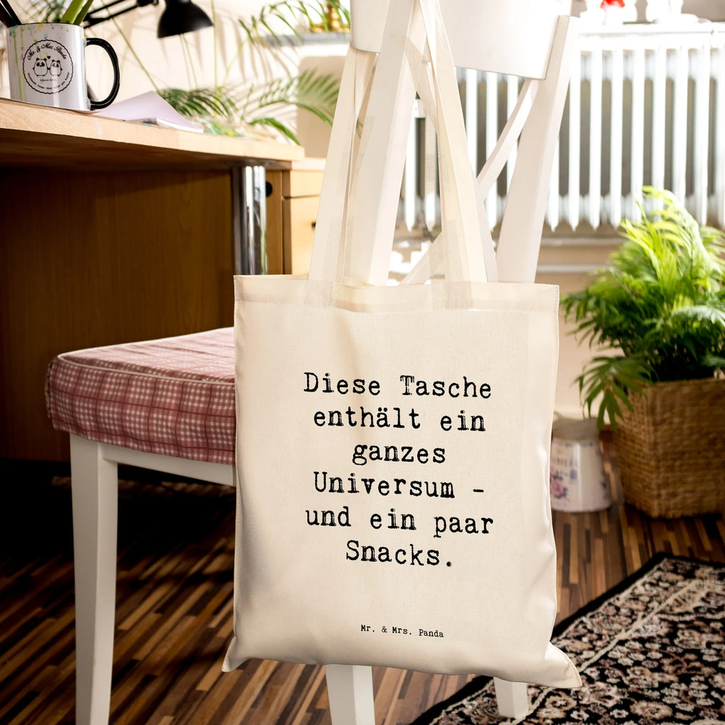 Tragetasche Spruch Diese Tasche enthält ein ganzes Universum - und ein paar Snacks. Beuteltasche, Beutel, Einkaufstasche, Jutebeutel, Stoffbeutel, Tasche, Shopper, Umhängetasche, Strandtasche, Schultertasche, Stofftasche, Tragetasche, Badetasche, Jutetasche, Einkaufstüte, Laptoptasche