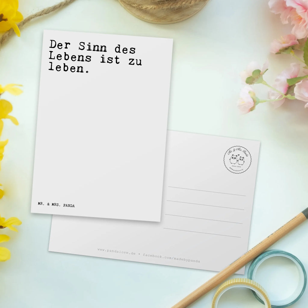 Postkarte Sprüche und Zitate Der Sinn des Lebens ist zu leben. Postkarte, Karte, Geschenkkarte, Grußkarte, Einladung, Ansichtskarte, Geburtstagskarte, Einladungskarte, Dankeskarte, Ansichtskarten, Einladung Geburtstag, Einladungskarten Geburtstag, Spruch, Sprüche, lustige Sprüche, Weisheiten, Zitate, Spruch Geschenke, Spruch Sprüche Weisheiten Zitate Lustig Weisheit Worte