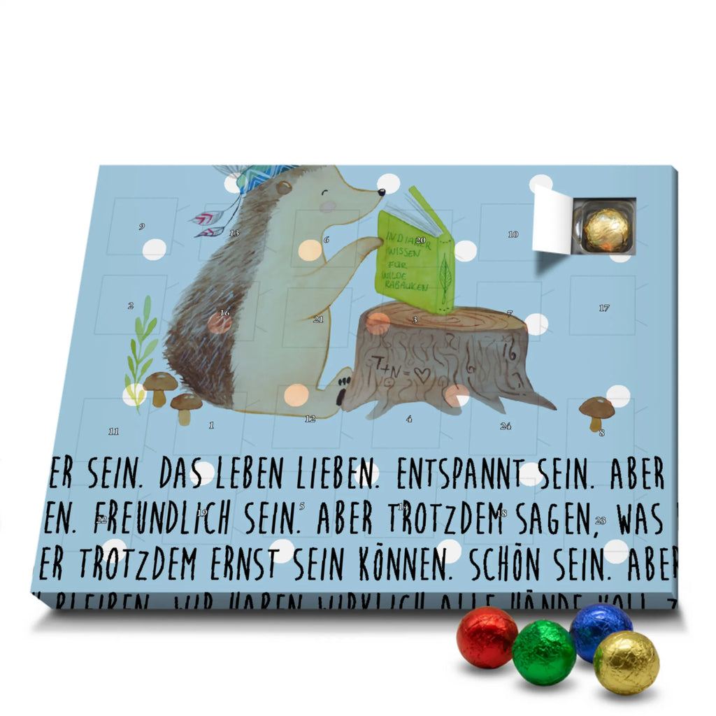 Schoko Adventskalender Igel Federschmuck Adventskalender, Schokoladen Adventskalender, Schoko Adventskalender, Waldtiere, Tiere, Igel, Indianer, Abenteuer, Lagerfeuer, Camping