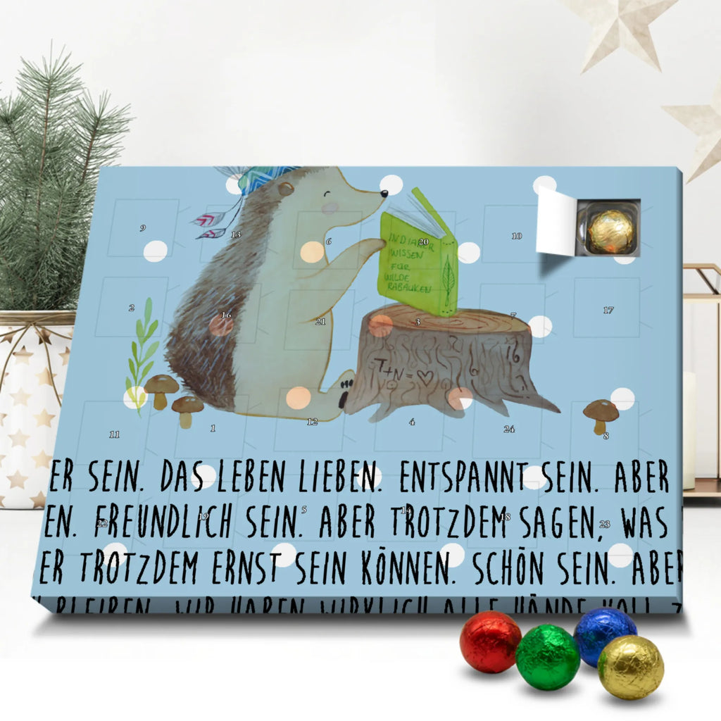 Schoko Adventskalender Igel Federschmuck Adventskalender, Schokoladen Adventskalender, Schoko Adventskalender, Waldtiere, Tiere, Igel, Indianer, Abenteuer, Lagerfeuer, Camping