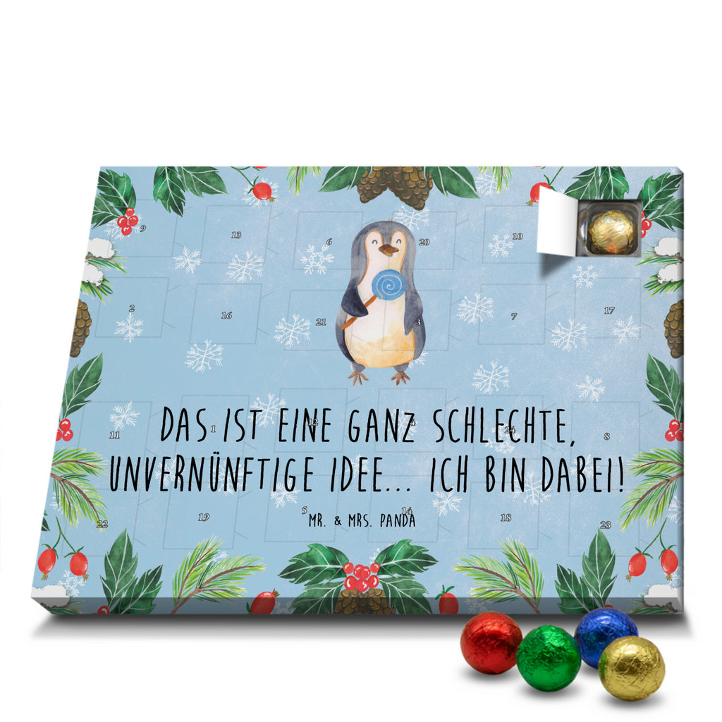 Schoko Adventskalender Pinguin Lolli Adventskalender, Schokoladen Adventskalender, Schoko Adventskalender, Pinguin, Pinguine, Lolli, Süßigkeiten, Blödsinn, Spruch, Rebell, Gauner, Ganove, Rabauke