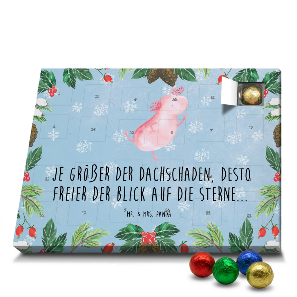 Schoko Adventskalender Axolotl Tanzen Adventskalender, Schokoladen Adventskalender, Schoko Adventskalender, Axolotl, Molch, Axolot, Schwanzlurch, Lurch, Lurche, Dachschaden, Sterne, verrückt, Freundin, beste Freundin