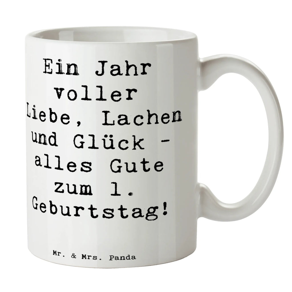 Tasse Spruch 1. Geburtstag Liebe Lachen Glück Tasse, Kaffeetasse, Teetasse, Becher, Kaffeebecher, Teebecher, Keramiktasse, Porzellantasse, Büro Tasse, Geschenk Tasse, Tasse Sprüche, Tasse Motive, Kaffeetassen, Tasse bedrucken, Designer Tasse, Cappuccino Tassen, Schöne Teetassen, Geburtstag, Geburtstagsgeschenk, Geschenk