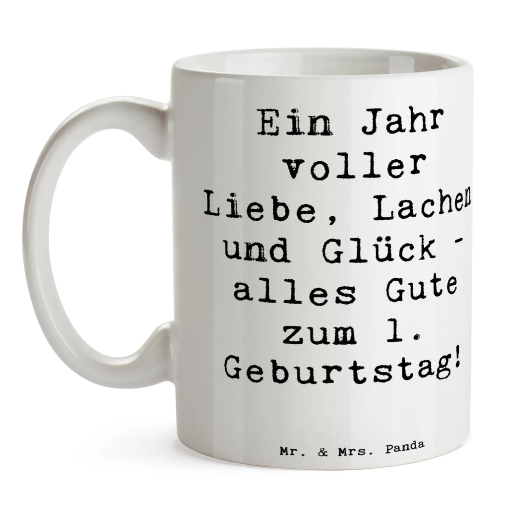 Tasse Spruch 1. Geburtstag Liebe Lachen Glück Tasse, Kaffeetasse, Teetasse, Becher, Kaffeebecher, Teebecher, Keramiktasse, Porzellantasse, Büro Tasse, Geschenk Tasse, Tasse Sprüche, Tasse Motive, Kaffeetassen, Tasse bedrucken, Designer Tasse, Cappuccino Tassen, Schöne Teetassen, Geburtstag, Geburtstagsgeschenk, Geschenk