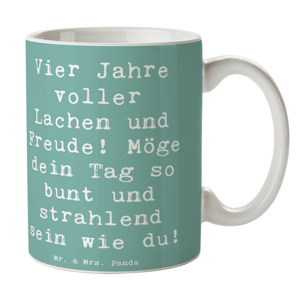 Tasse Spruch 4. Geburtstag Freude Tasse, Kaffeetasse, Teetasse, Becher, Kaffeebecher, Teebecher, Keramiktasse, Porzellantasse, Büro Tasse, Geschenk Tasse, Tasse Sprüche, Tasse Motive, Kaffeetassen, Tasse bedrucken, Designer Tasse, Cappuccino Tassen, Schöne Teetassen, Geburtstag, Geburtstagsgeschenk, Geschenk